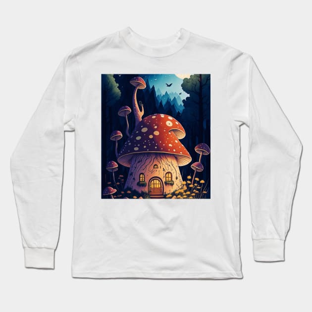 Big Mushroom House Long Sleeve T-Shirt by masterpiecesai